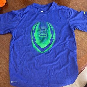 Nike Blue and Green Graphic Tee